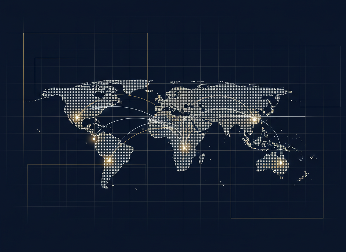 Abstract image suggesting strategic direction and international perspective